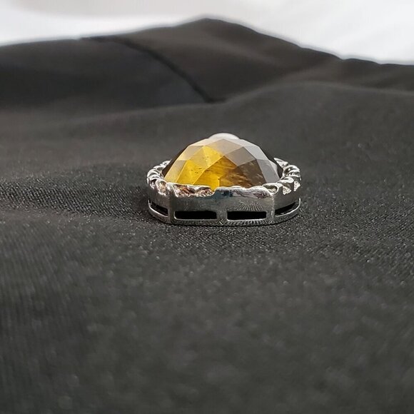 Whitney Kelly Faceted Tigers Eye Pendant Sterling Silver 2 inches signed WK 925 - Picture 11 of 15